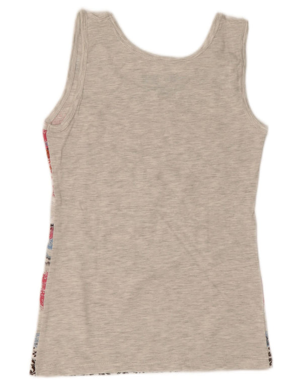 Hard Rock Dame Rom Grafisk Vest Top UK 8 Small Grey Fair Isle Cotton