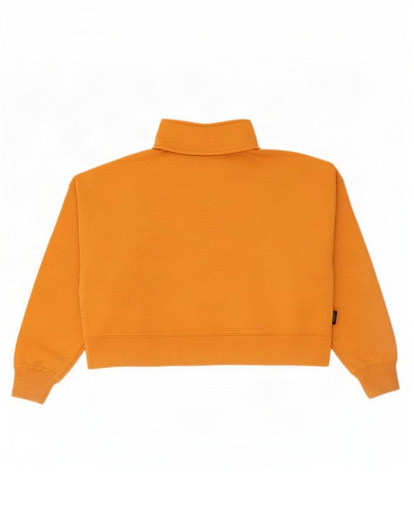 Puma Womens Oversized Crop Polo Neck Sweatshirt Jumper UK 10 Small Yellow