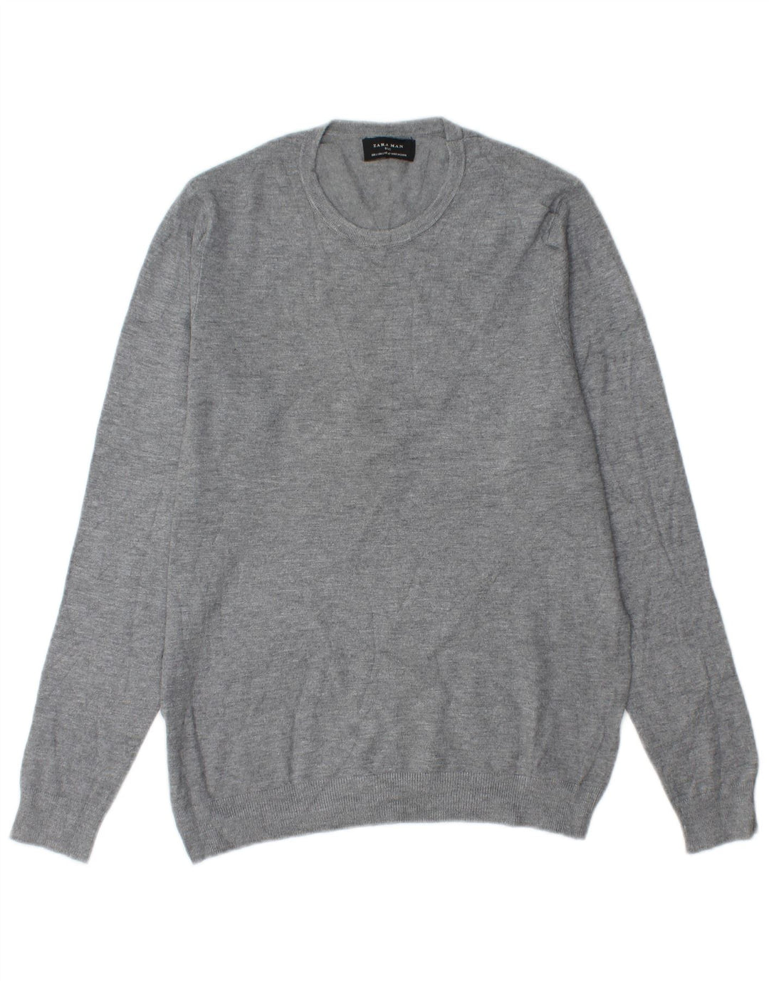 ZARA trøje med rund hals til mænd, stor grå viskose