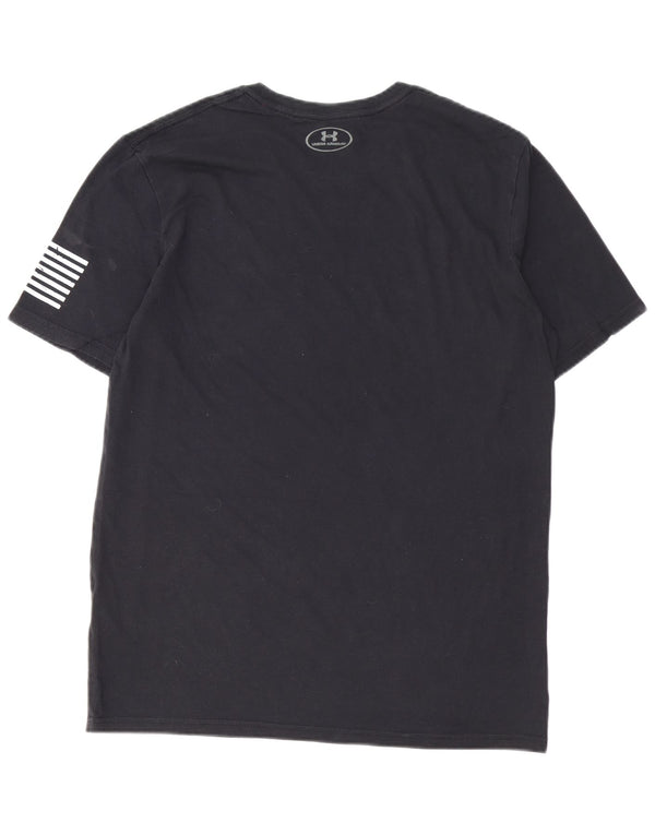 UNDER ARMOUR Herre Heat Gear Grafisk T-shirt Top Medium Sort Bomuld