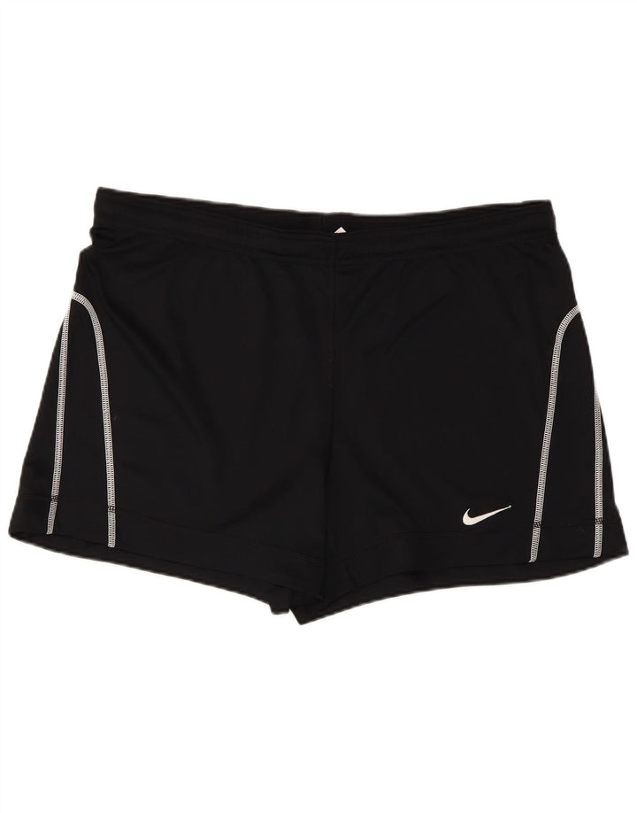 NIKE Dri Fit sportsshorts til kvinder UK 16/18 Large Black Polyester