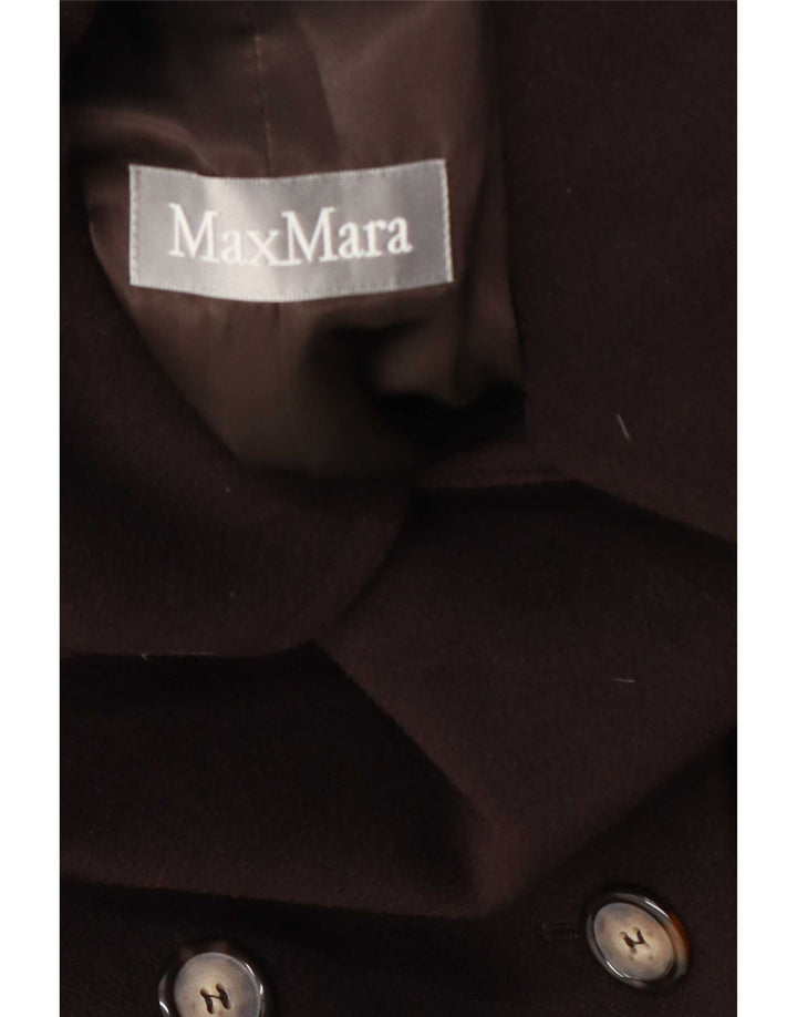 Max Mara Dame Oversized Dobbeltradet Frakke UK 16 Stor Brun