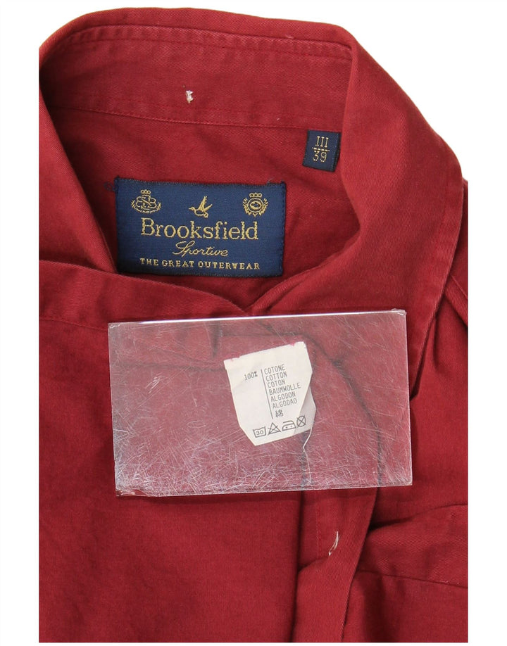 Brooksfield herreskjorte str. 39 Medium rødbrun bomuld