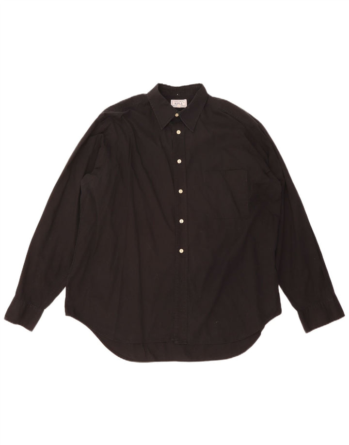 Rifle Herre Relaxed Fit skjorte Medium Sort Bomuld