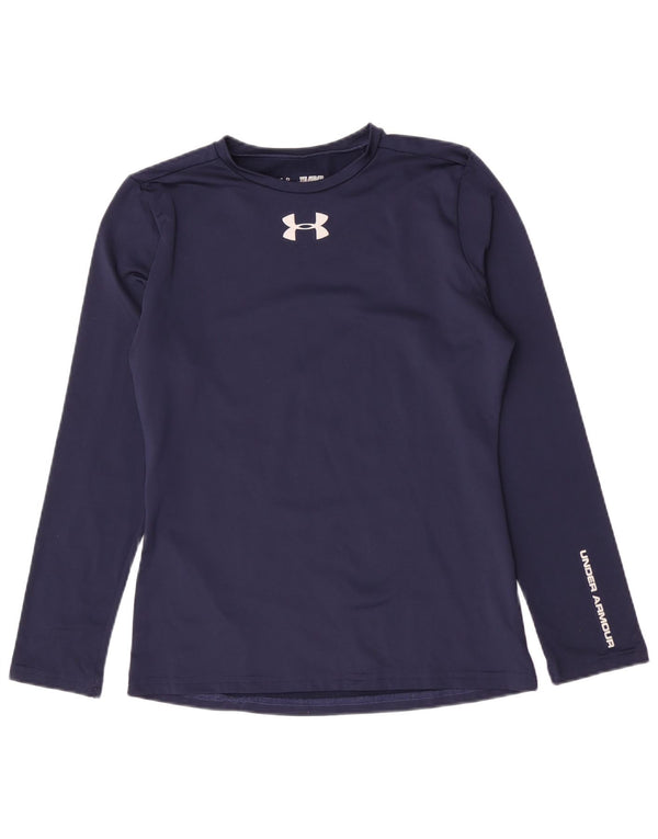 Under Armour Girls Grafisk Top Langærmet 13-14 år XL Navy Blue Sports