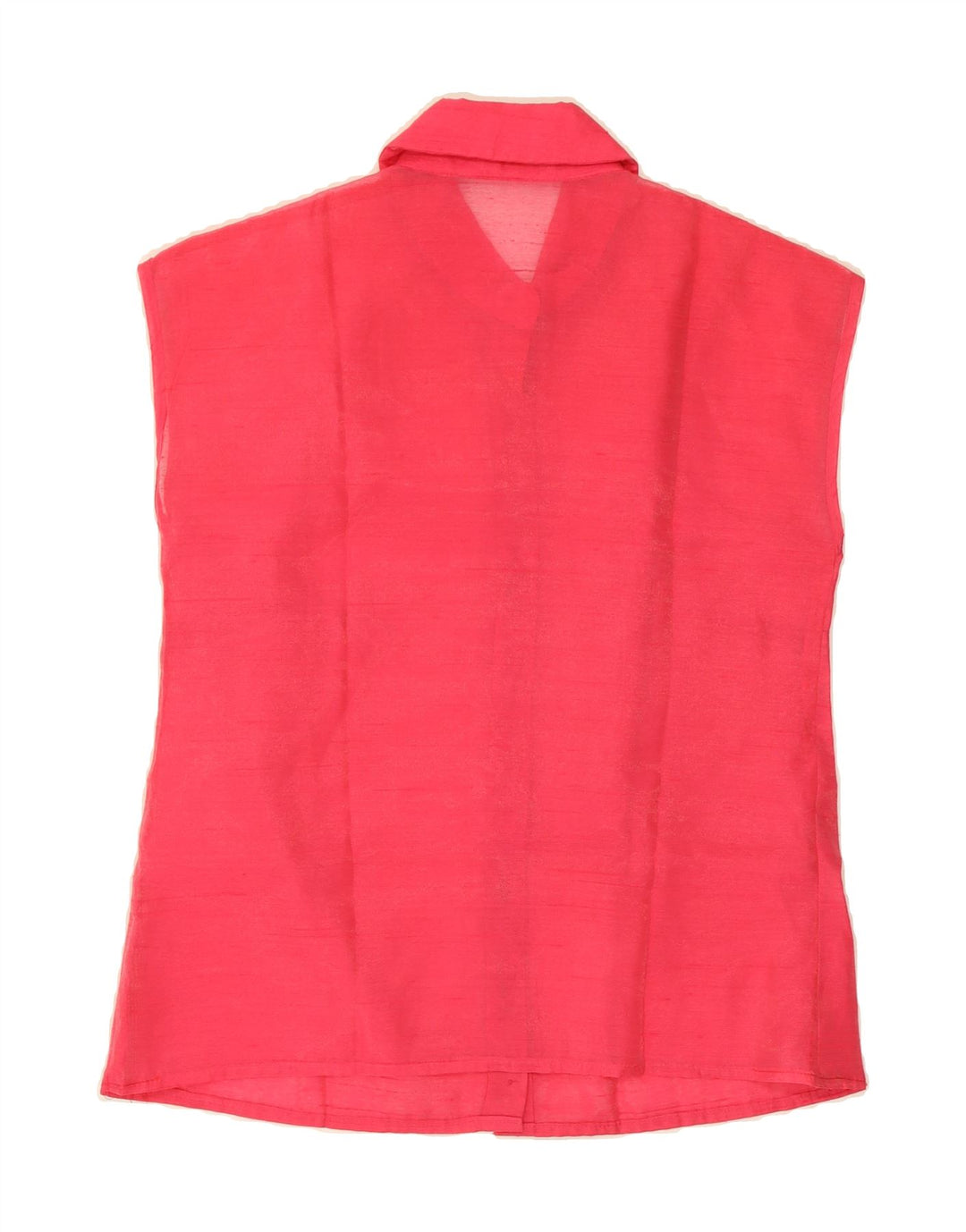 VINTAGE Womens See Through Sleeveless Shirt Blouse UK 12 Medium Pink Vintage Vintage and Second-Hand Vintage from Messina Hembry 