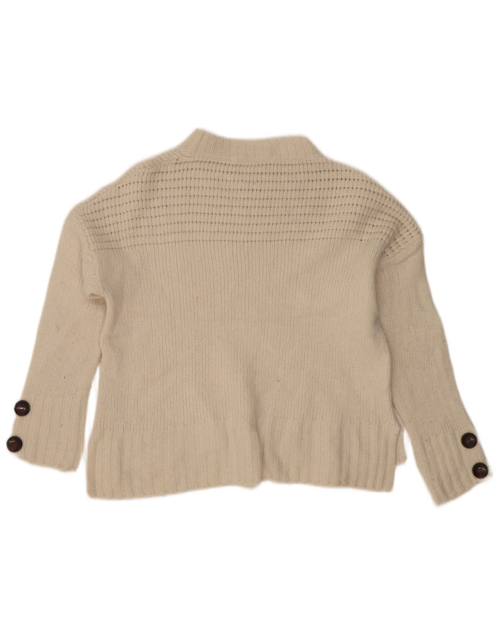 MASSIMO DUTTI Dame Turtle Neck Sweater UK 6 XS Off White