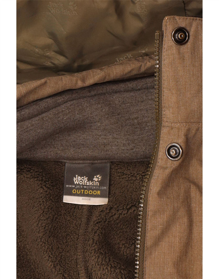 JACK WOLFSKIN Womens Windbreaker Jacket UK 12/14 Medium Khaki Polyester