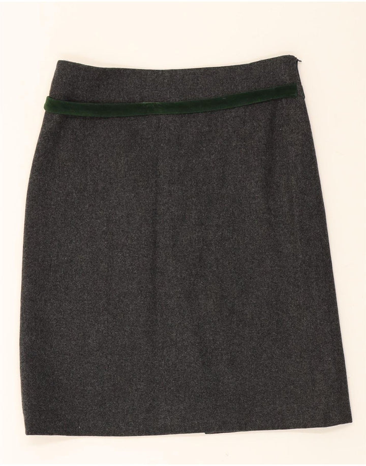 VINTAGE Womens Straight Skirt EU 38 Medium W30  Grey Wool Vintage Vintage and Second-Hand Vintage from Messina Hembry 