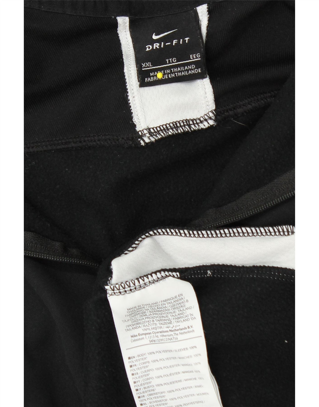 NIKE Herre Dri Fit Pullover med lynlås-hals Træningsdragt Top 2XL Sort Colourblock