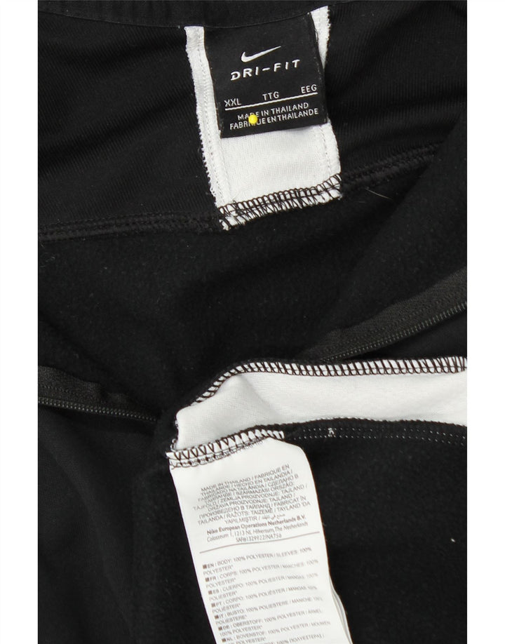 NIKE Herre Dri Fit Pullover med lynlås-hals Træningsdragt Top 2XL Sort Colourblock