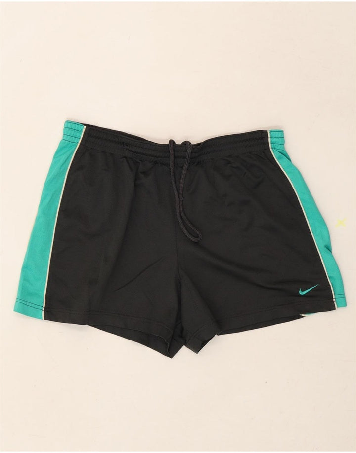 NIKE Womens Sport Shorts UK 14 Large  Black Colourblock Polyester Vintage Nike and Second-Hand Nike from Messina Hembry 