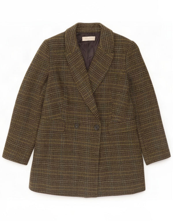 Paul Costelloe Dame Blazer Jacket UK 12 Medium Khaki Check