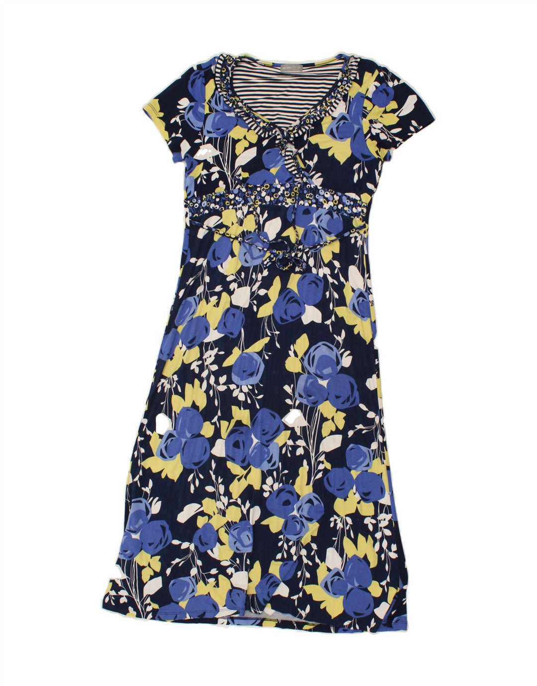 PER UNA Womens Maxi Dress UK 12 Medium Navy Blue Floral Vintage Per Una and Second-Hand Per Una from Messina Hembry 