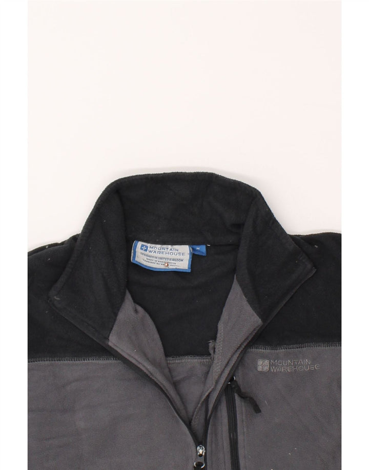MOUNTAIN WAREHOUSE Mens Zip Neck Fleece Jumper Medium Grey Colourblock Vintage Mountain Warehouse and Second-Hand Mountain Warehouse from Messina Hembry 