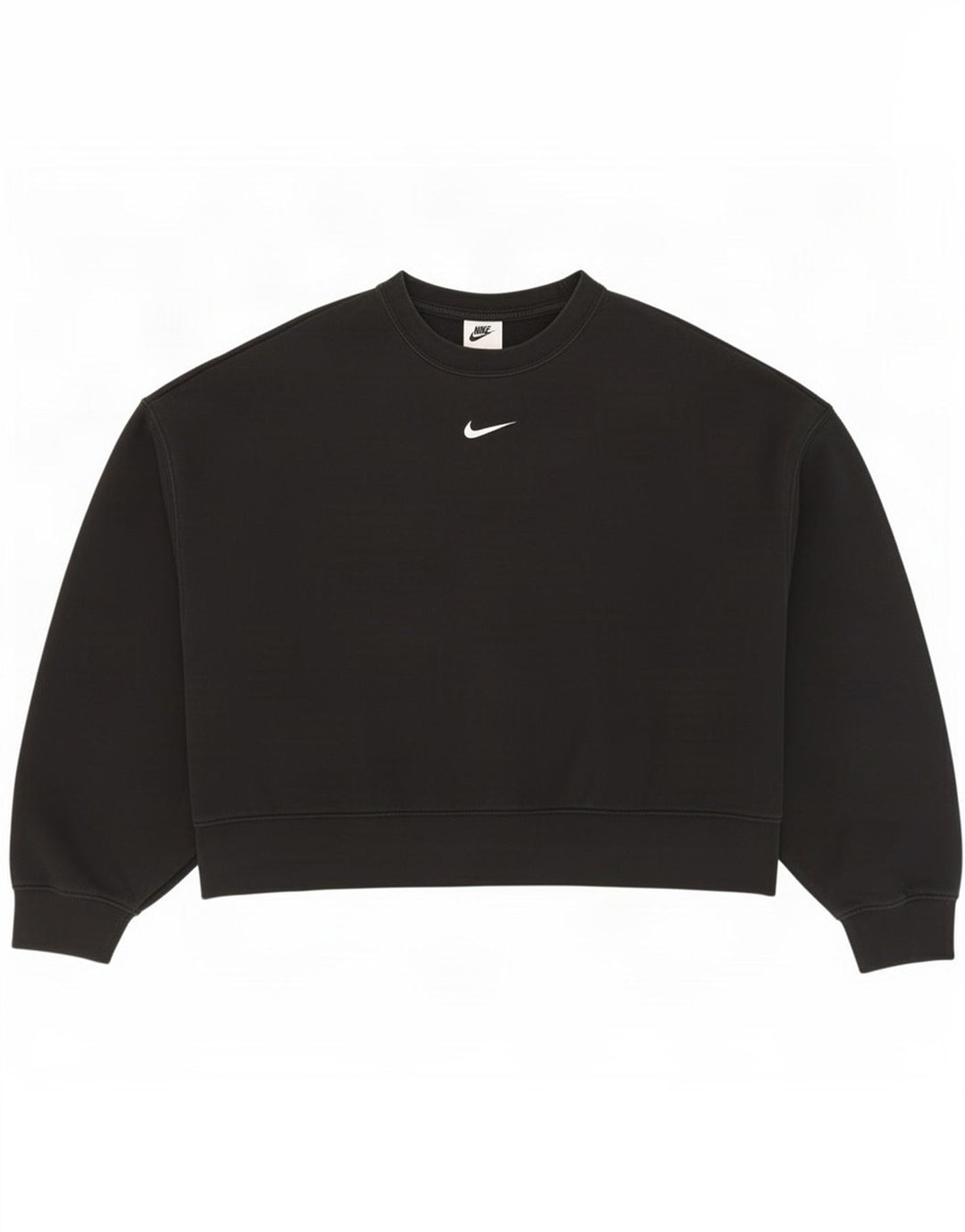 Nike Dame Oversized Sweatshirt Jumper UK 10 Small Black Bomuld