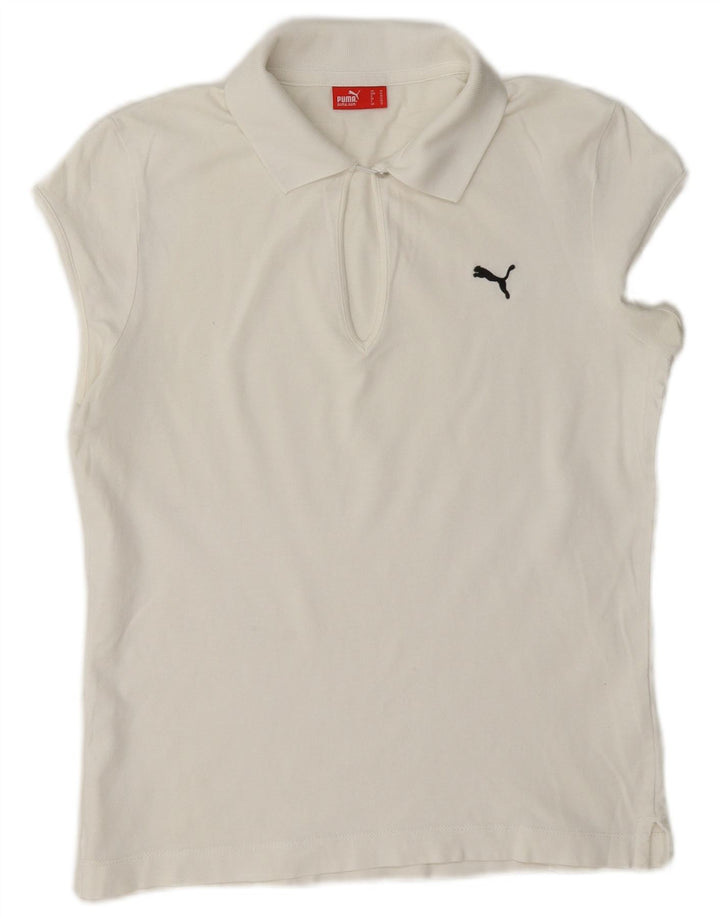 Puma Dame Polo Shirt UK 12 Medium White