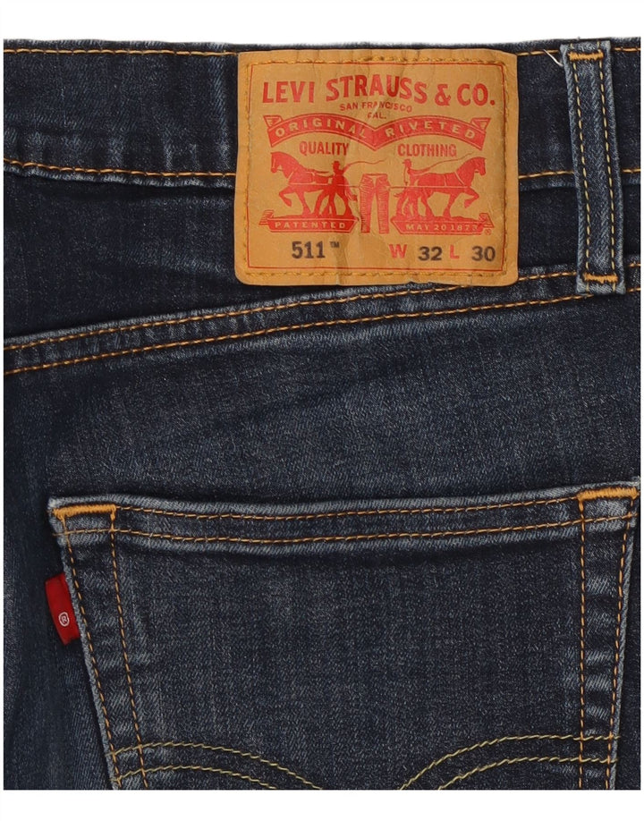 Levi's Herre 511 Slim Jeans W32 L30 Marineblå Bomuld