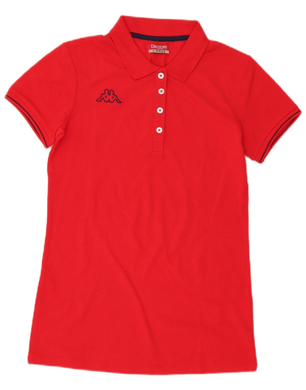 Kappa Womens Polo Shirt UK 14 Large Red Cotton
