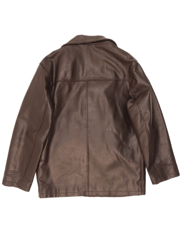 Vintage herre dobbeltradet læderjakke UK 38 Medium Brown