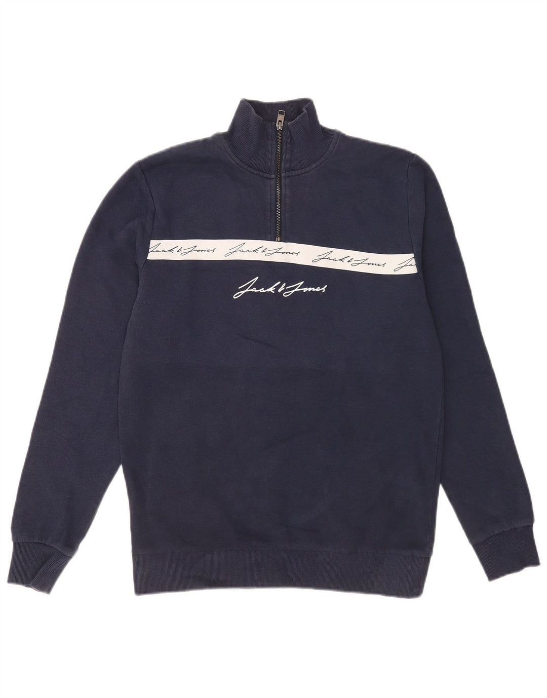 Jack & Jones Herre grafisk sweatshirt Jumper Medium Navy Blue Colourblock