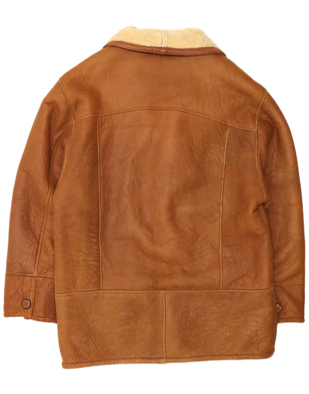 Vintage Herre Shearling Jacket UK 42 XL Brown Shearling