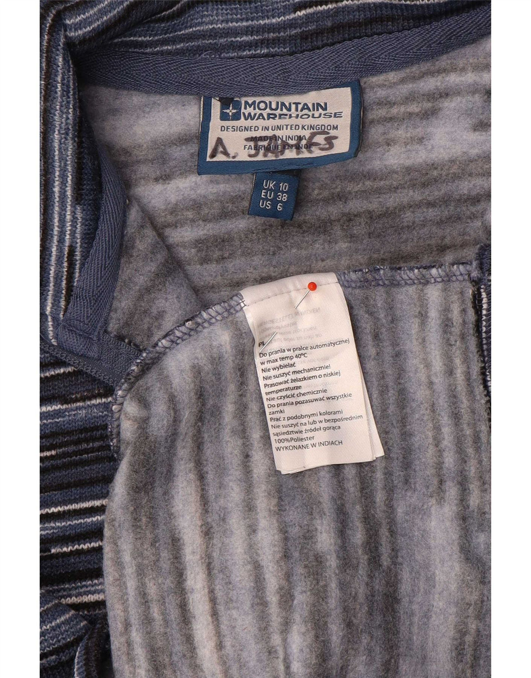 Mountain Warehouse Dame Zip Neck Jumper Sweater UK 10 Small Navy Blue
