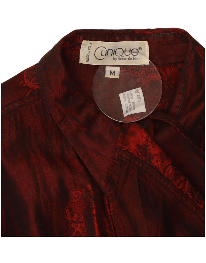 CLINIQUE Herre By Riccardo Bini skjorte Medium Burgundy Floral Acetate