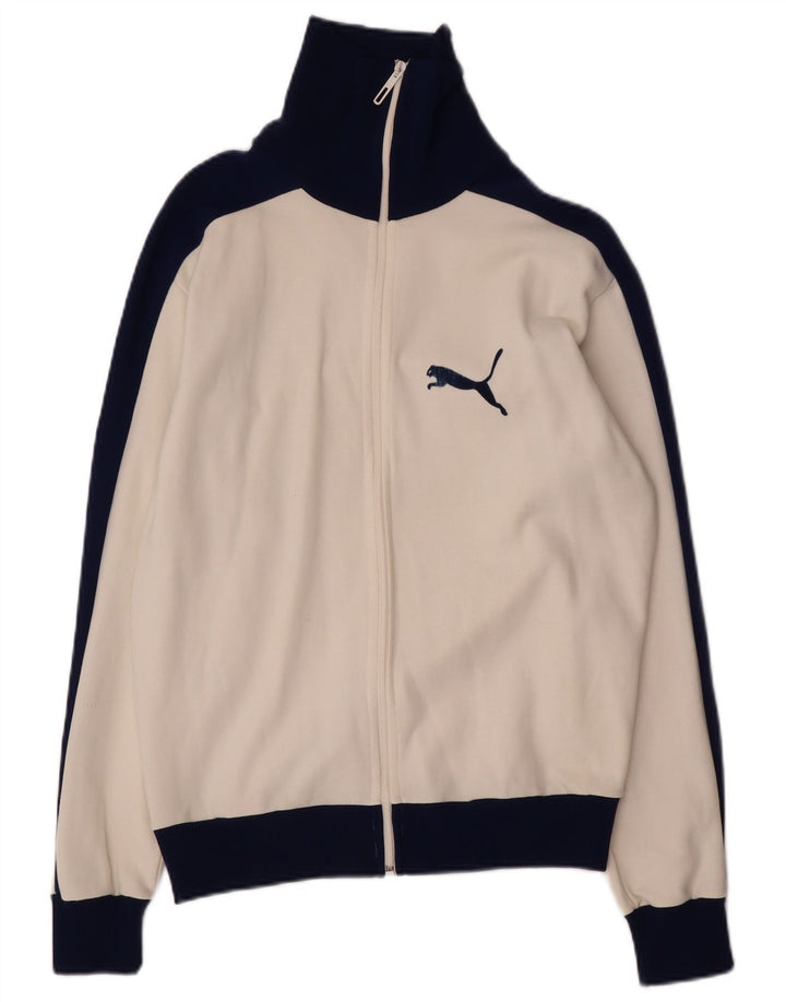 Puma Grafisk træningsdragt topjakke til kvinder UK 16 Stor hvid farveblok