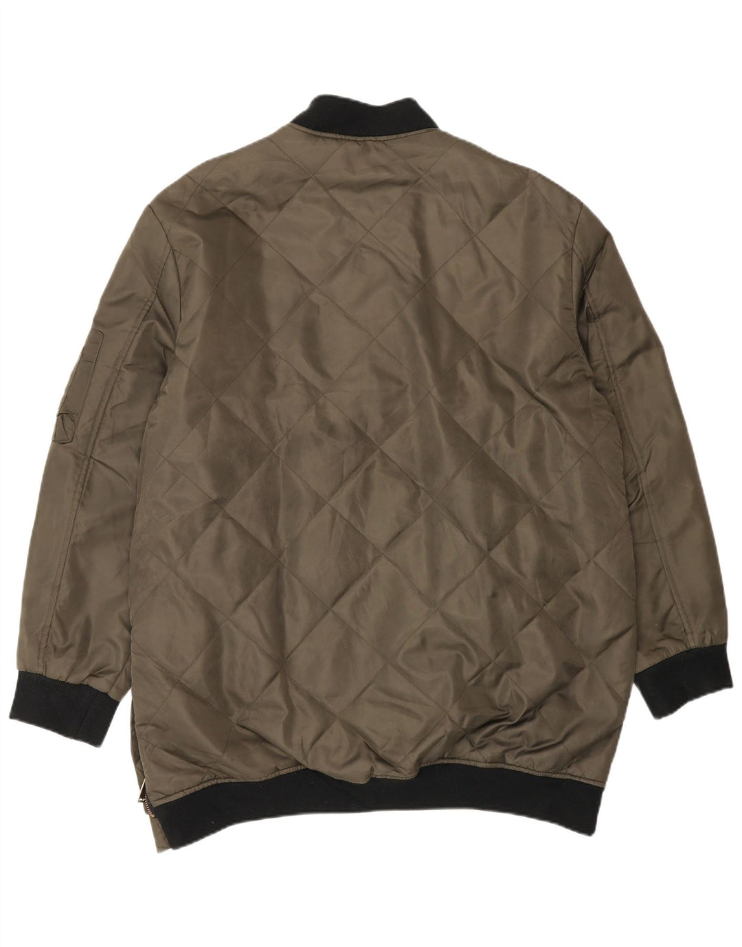 Zara Herre Bomber Jacket UK 42 XL Khaki Colourblock Polyester