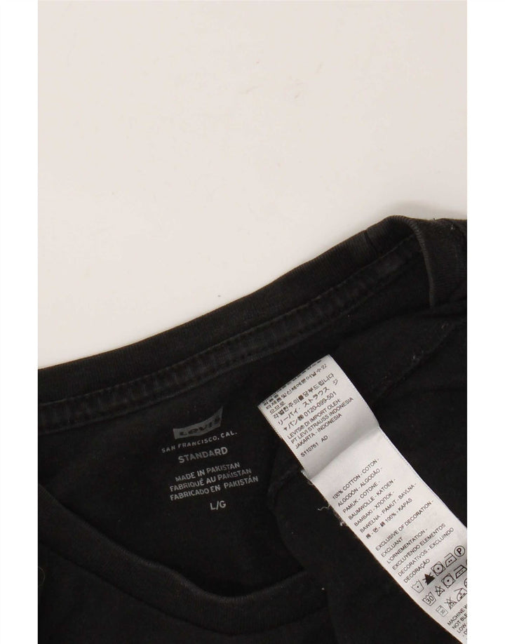 Levi's Herre Standard T-Shirt Top Stor Sort Bomuld