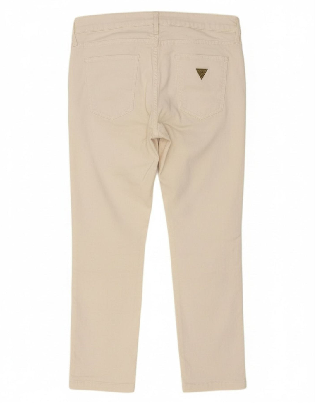 GUESS Womens Slim Cropped Trousers W31 L24 Off White Cotton