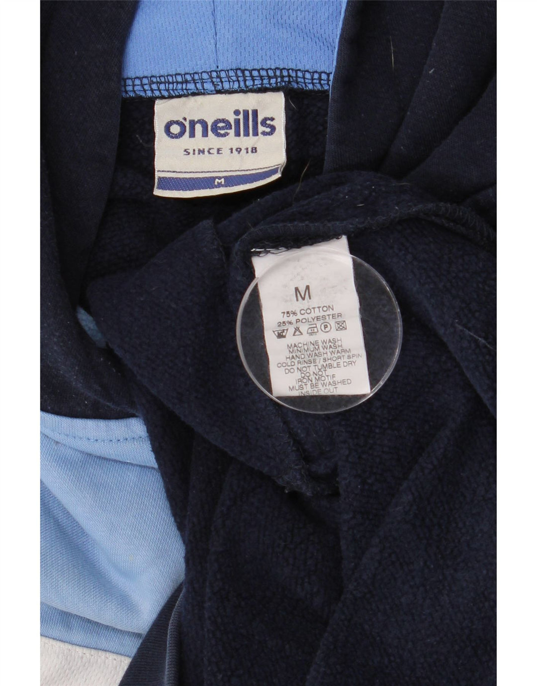 O'Neills Dame Oversized Hoodie Jumper UK 14 Medium Navy Blue Colourblock