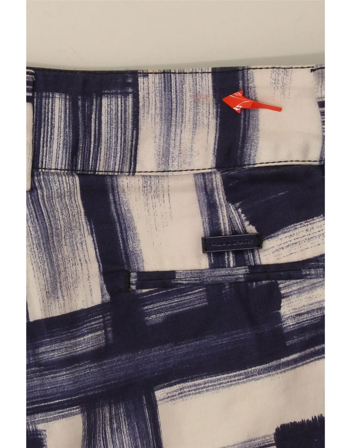 PAUL & SHARK Womens Abstract Pattern Shorts IT 42 Medium W30  Navy Blue Vintage Paul & Shark and Second-Hand Paul & Shark from Messina Hembry 