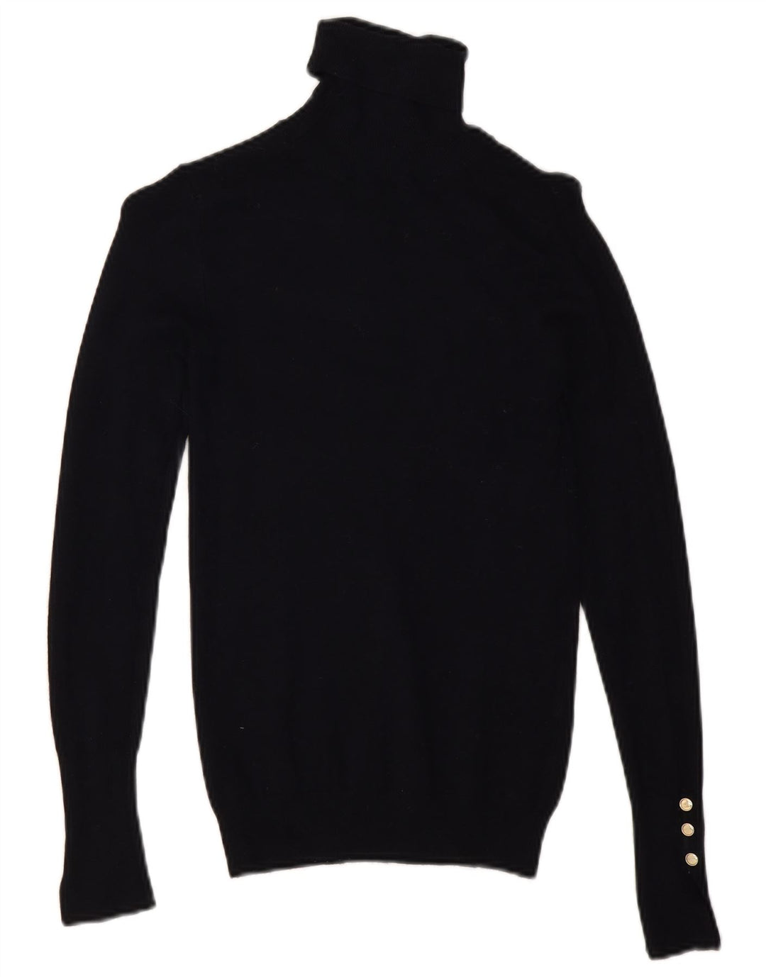 Zara Dame Roll Neck Jumper Sweater UK 8 Small Navy Blue Viscose