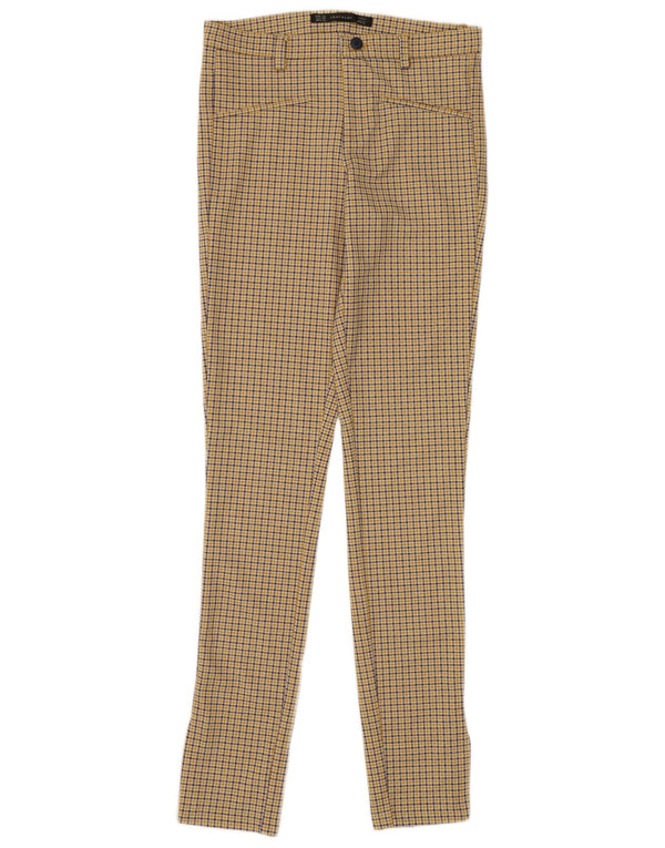 Zara Dame Skinny Casual Bukser EU 36 XS W26 L30 Gul ternet polyester