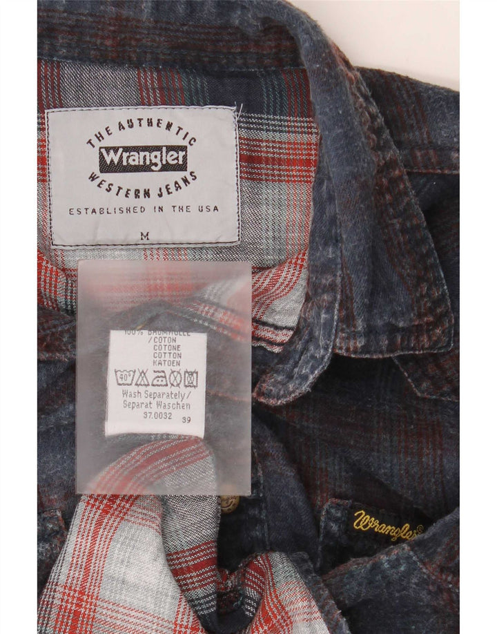 Wrangler drenge vestlig flannel skjorte 12-13 år medium blå ternet bomuld