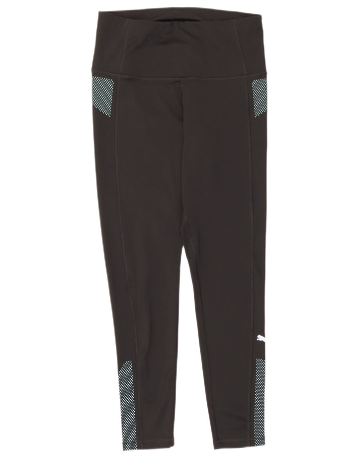 Puma Dame Leggings UK 12 Medium Sort Geometrisk