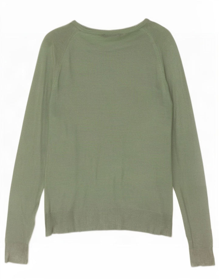 Zara Dame Boat Neck Jumper Sweater UK 14 Medium Green