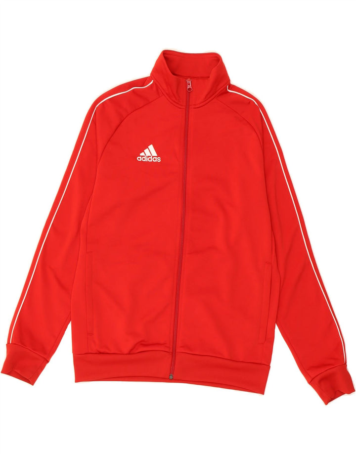 ADIDAS Boys Tracksuit Top Jacket 13-14 Years Red Polyester Vintage Adidas and Second-Hand Adidas from Messina Hembry 