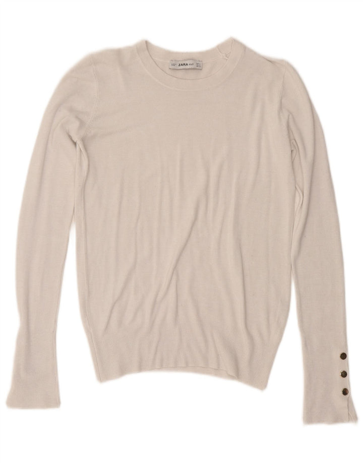Zara Dame sweater med rund hals DK 10 Small White