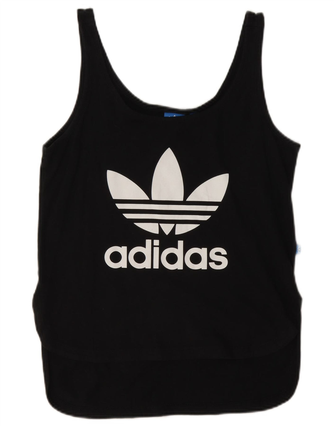 Adidas Dame Grafisk Vest Top UK 10 Small Black Bomuld