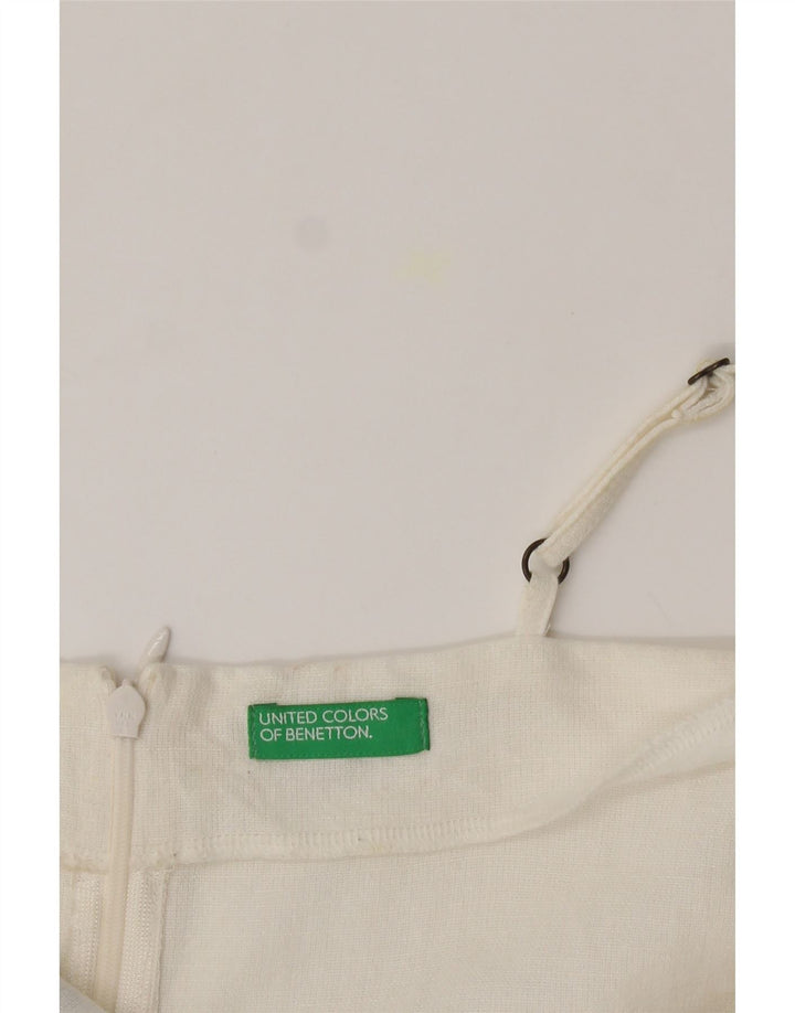 BENETTON Womens Playsuit UK 12 Medium  White Fair Isle Vintage Benetton and Second-Hand Benetton from Messina Hembry 