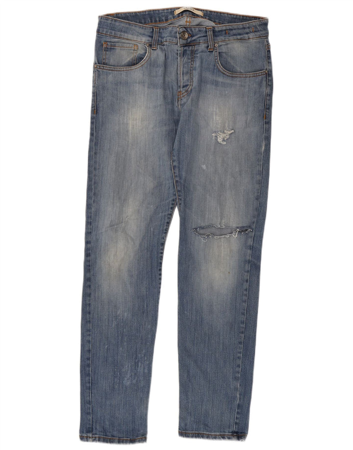 Liu Jo Dame Distressed Slim Jeans W34 L31 Blå