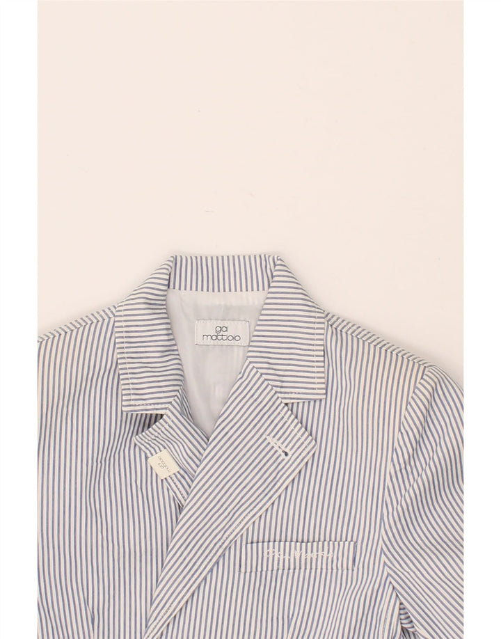 GAI MATTIOLO Boys 2 Button Blazer Jacket 9-10 Years Blue Pinstripe Cotton Vintage Gai Mattiolo and Second-Hand Gai Mattiolo from Messina Hembry 