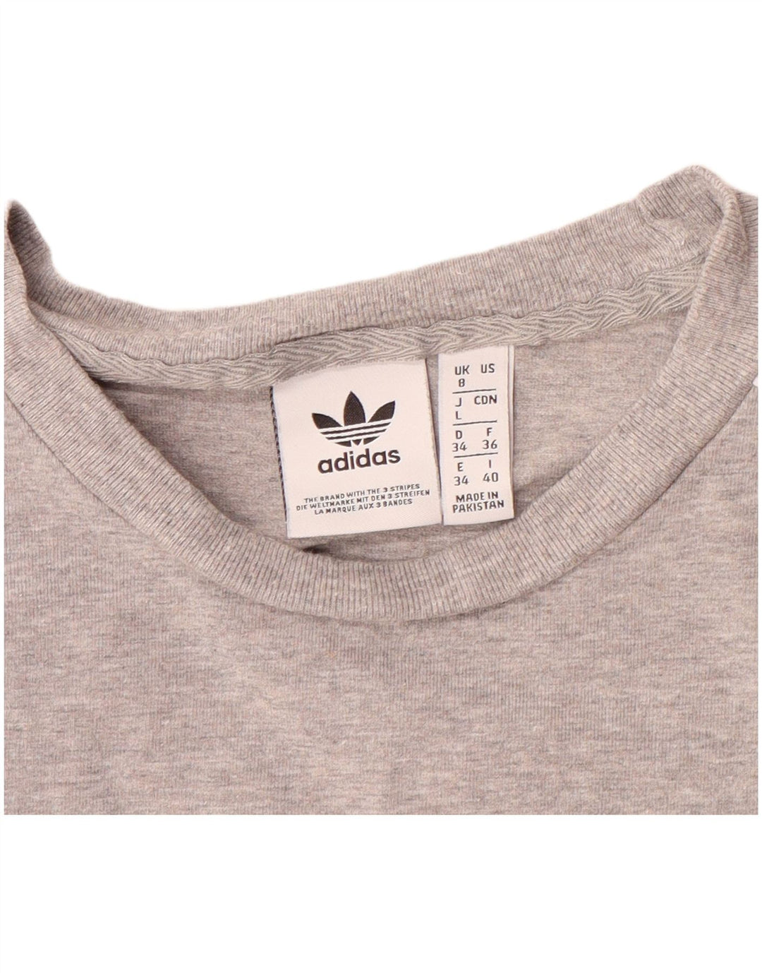 ADIDAS Womens Top Long Sleeve UK 8 Small Grey Cotton