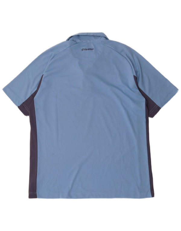 Lotto Poloshirt med lynlås til mænd XL Blå Colourblock Polyester