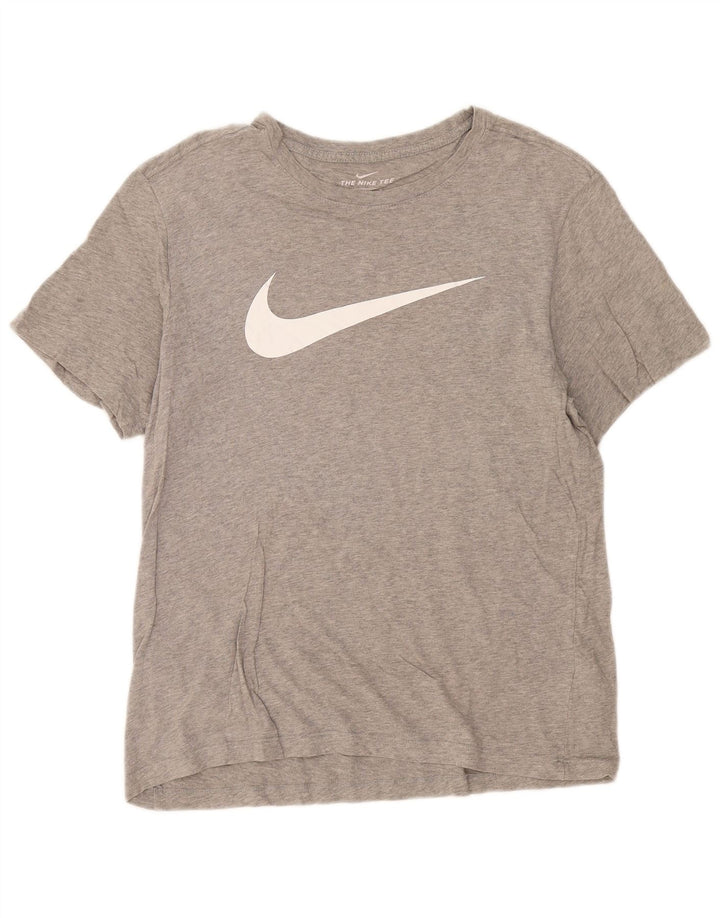 Nike grafisk T-shirt top til mænd, stor grå flækket bomuld