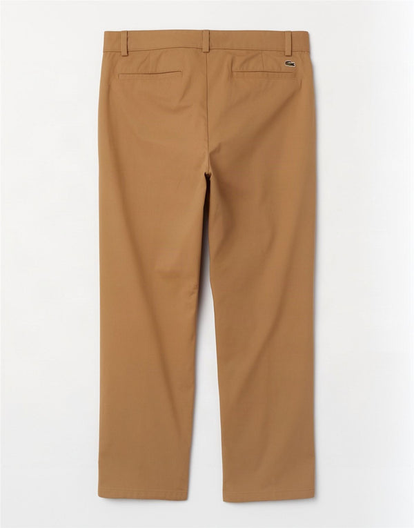 Lacoste Lige Chinobukser til mænd Størrelse 46 Large W36 L32 Beige Bomuld