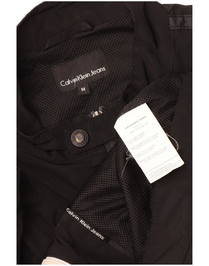 CALVIN KLEIN JEANS Kvinder Utility Jacket UK 14 Medium Sort Polyester